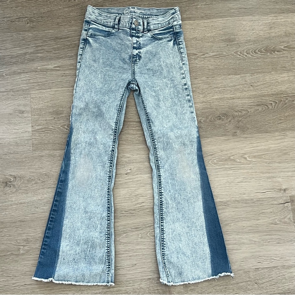 wonder nation Two-Tone Light and Dark Blue Flare Jeans